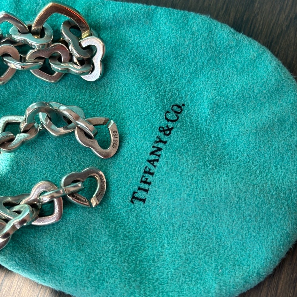 Silver and Gold Heart Link Necklace